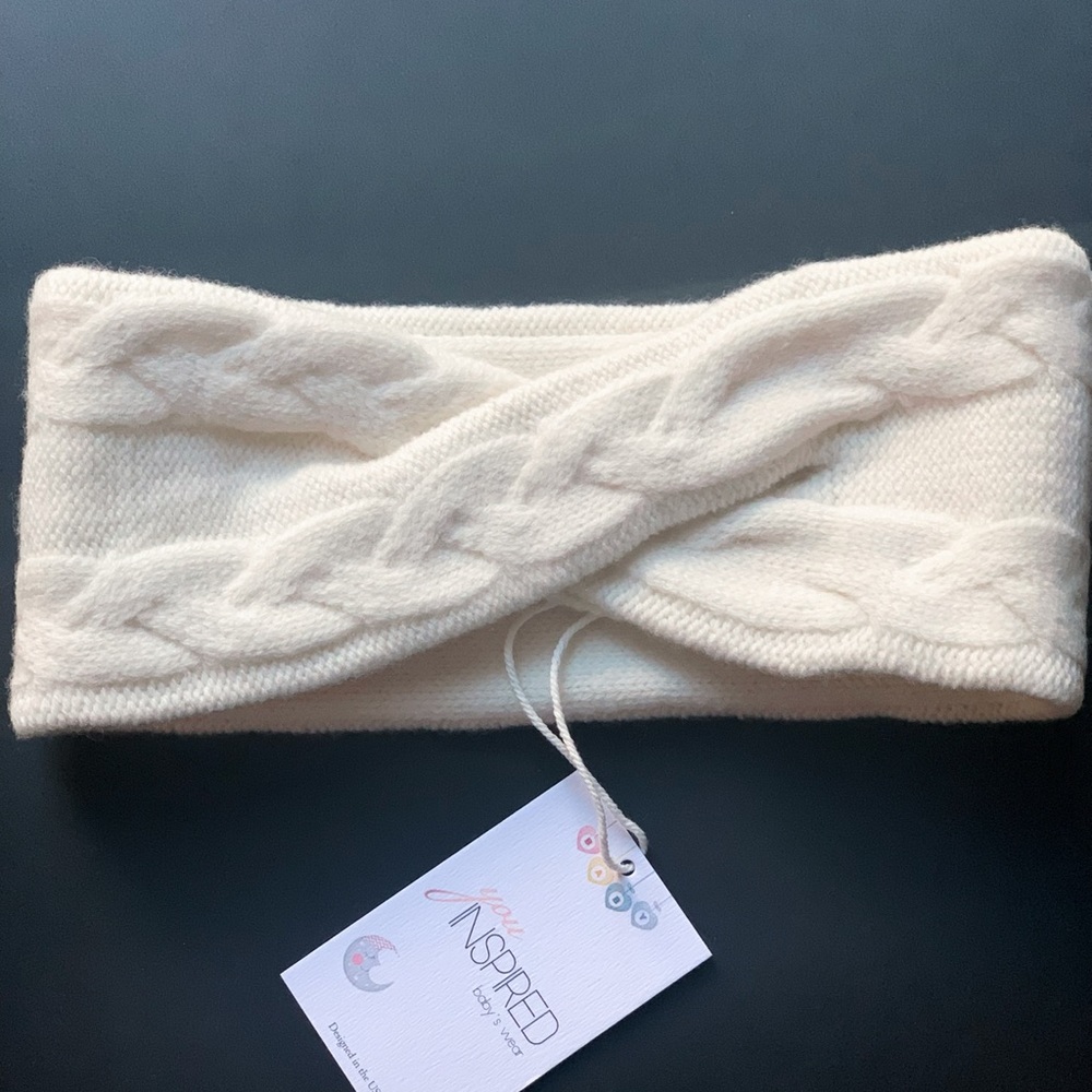 Hair band for baby girl toddler kids. Pure merino organic wool.Children knitting